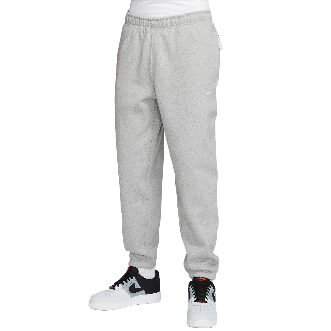 Nike Solo Swoosh Fleece Pant Dark Grey Heather/White Men's