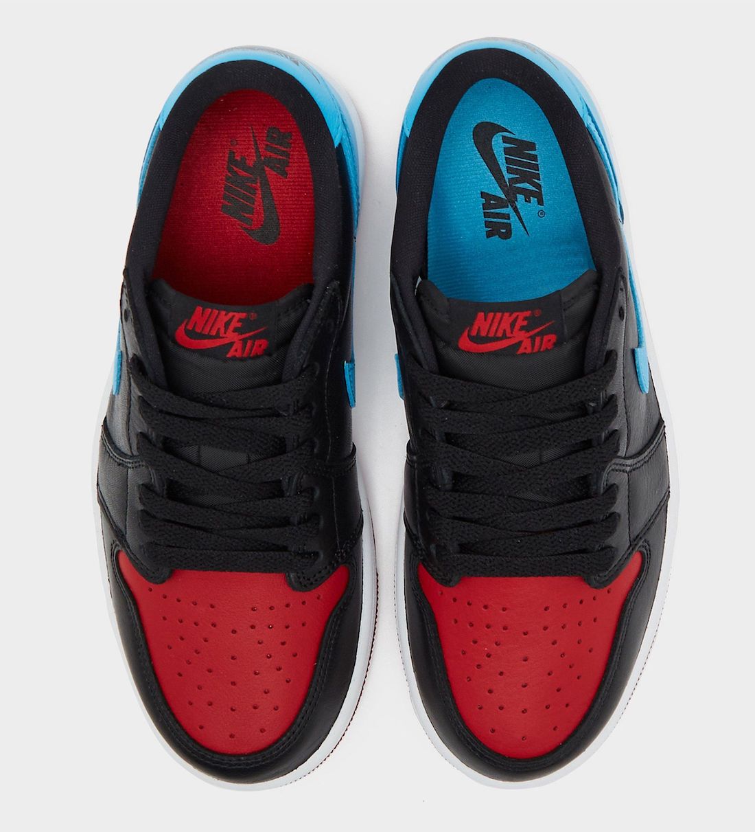 Women's Air Jordan 1 Low OG UNC to Chicago, Black Blue Gym Red / 10