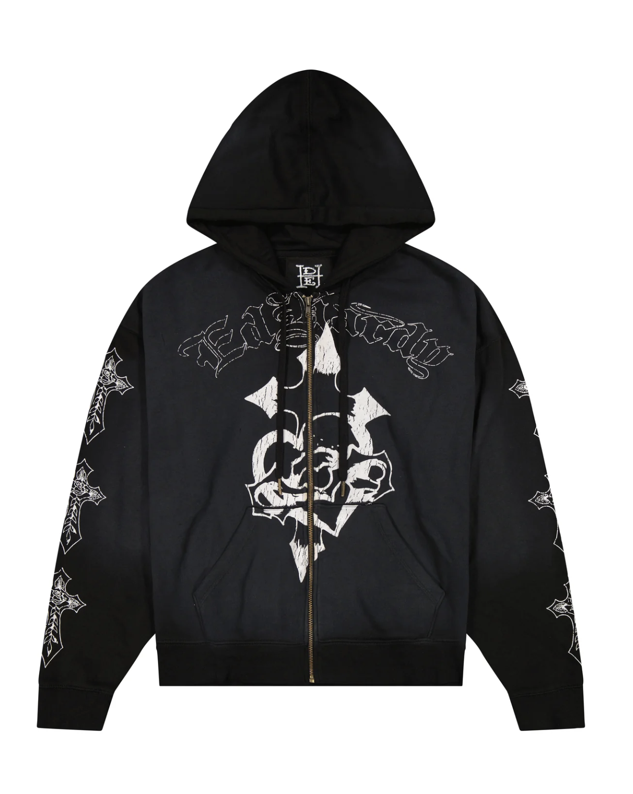 ED HARDY CROSSES BOXY ZIP HOODIE