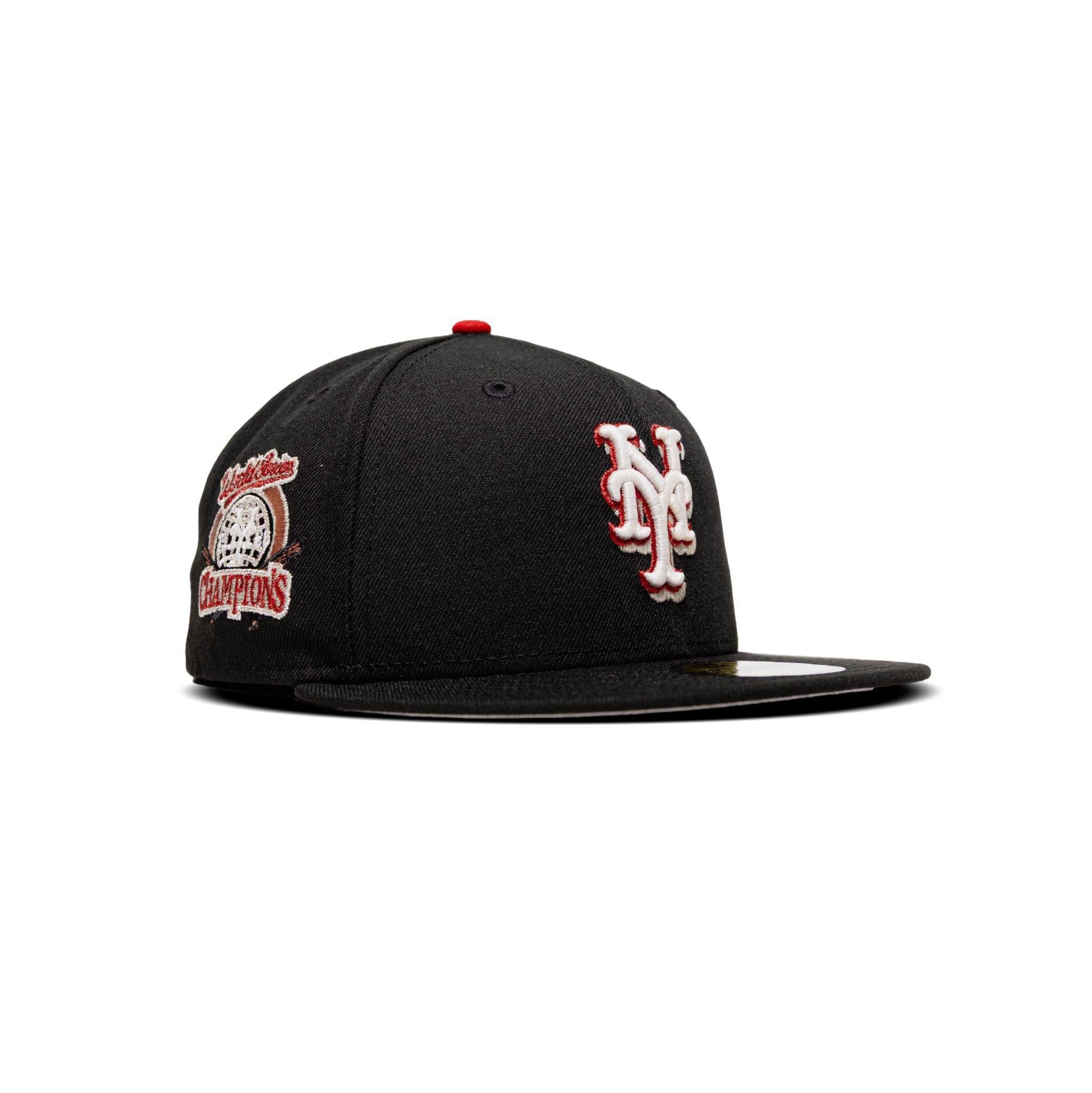 New Era New York Mets Black 1986 WS World Champion Patch Fitted