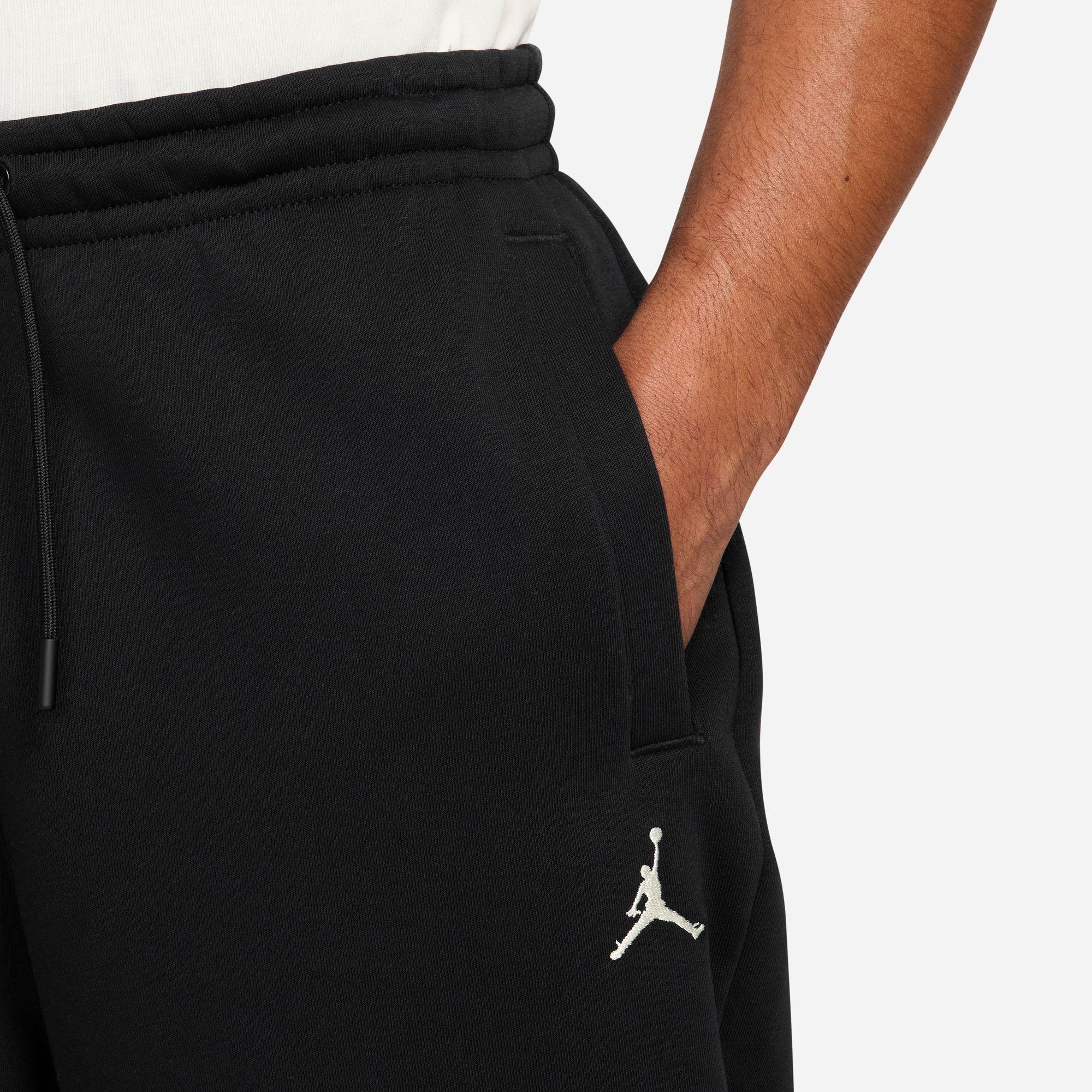 Jordan Brooklyn Fleece Oversized Open-Hem Pants “Black”