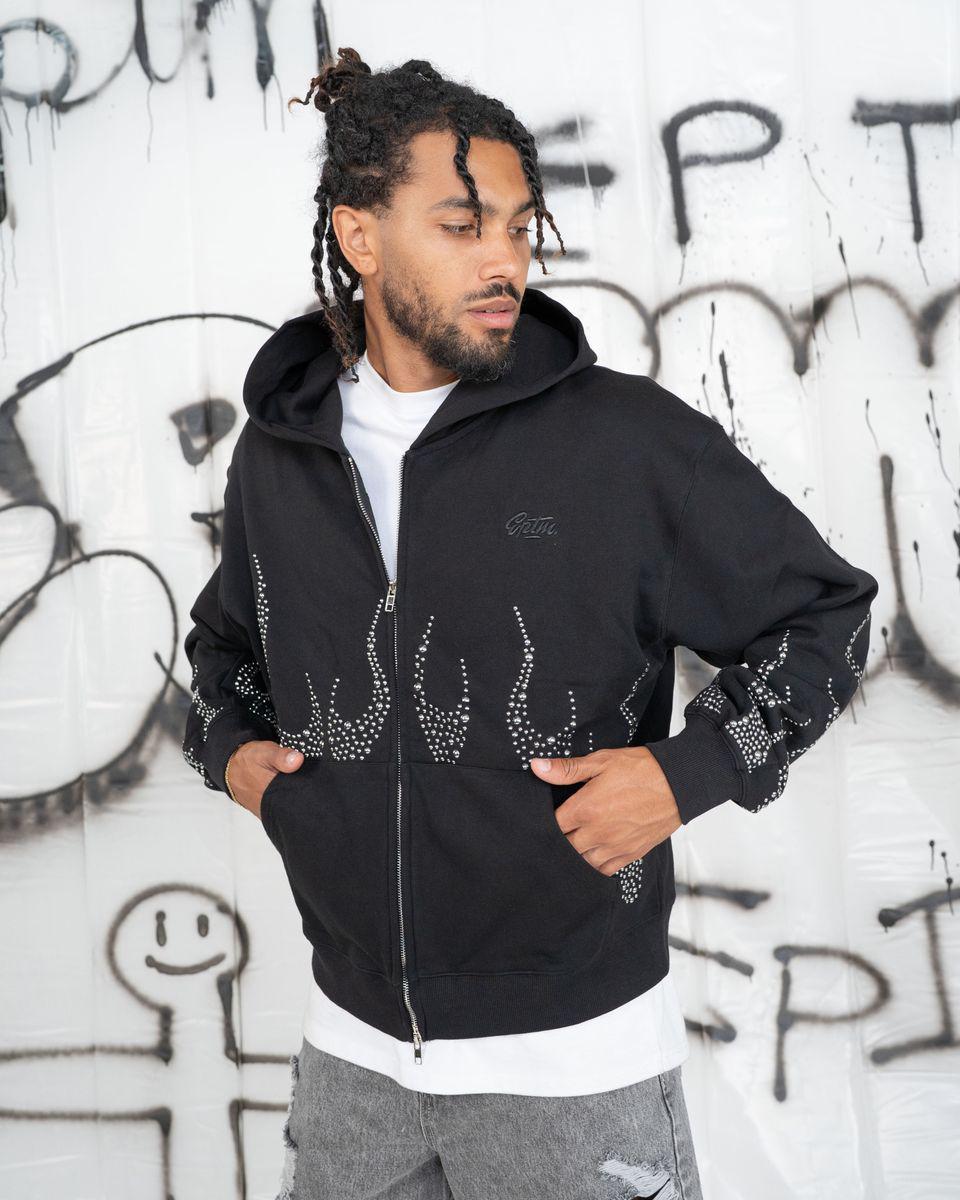 EPTM BLACK METAL FLAME ZIP UP HOODIE