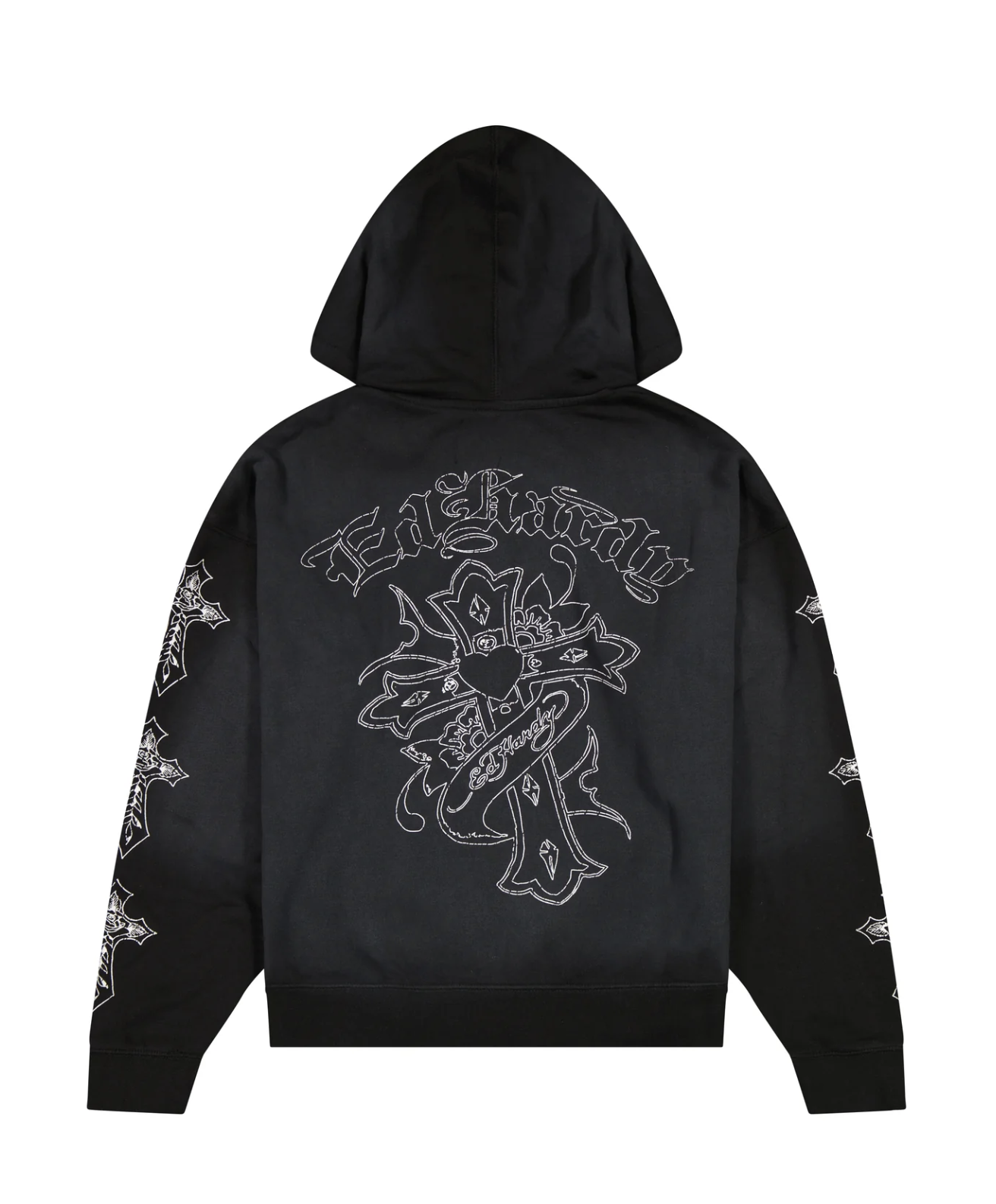 ED HARDY CROSSES BOXY ZIP HOODIE