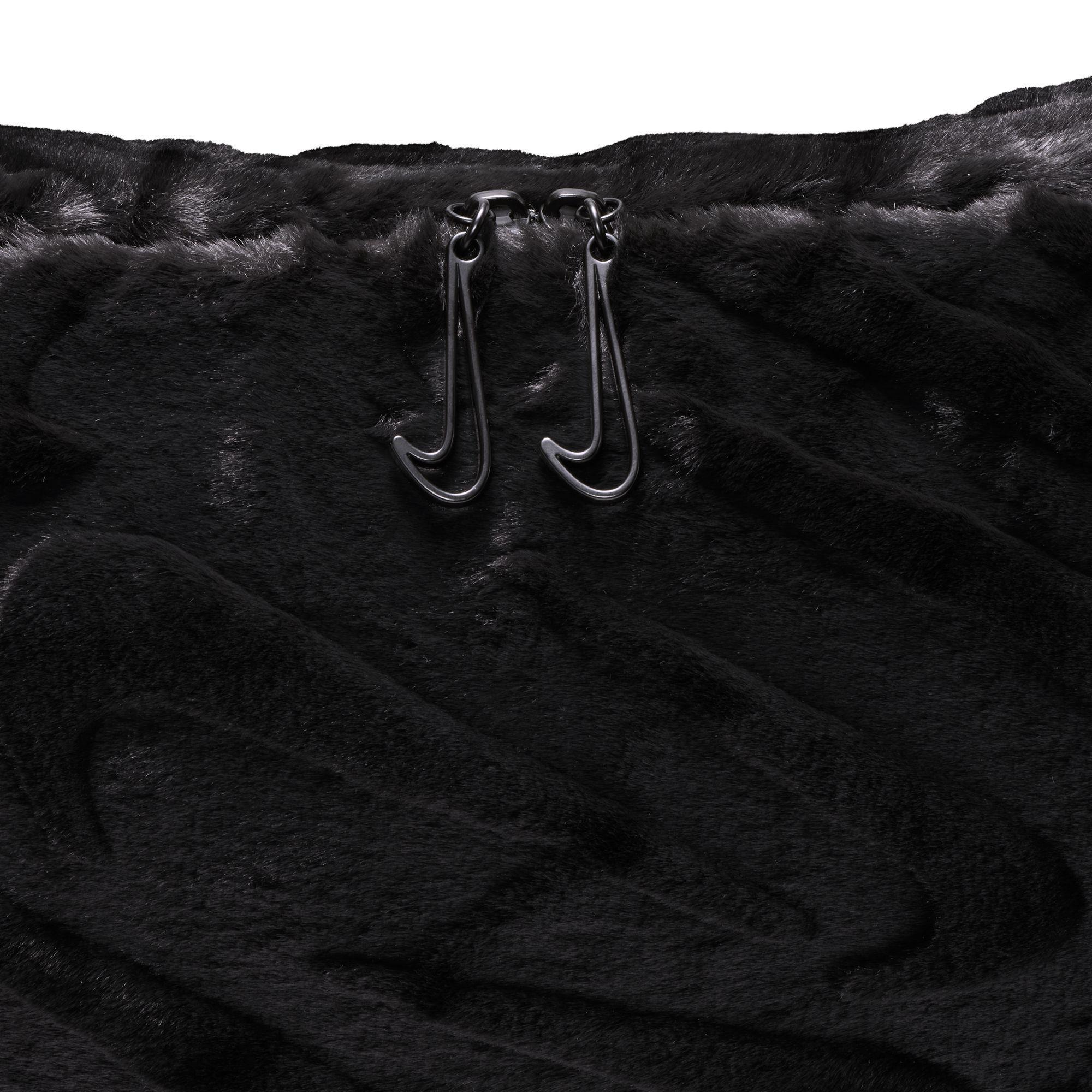 Nike Sportswear Black Faux Fur Slouchy Bag (19L)