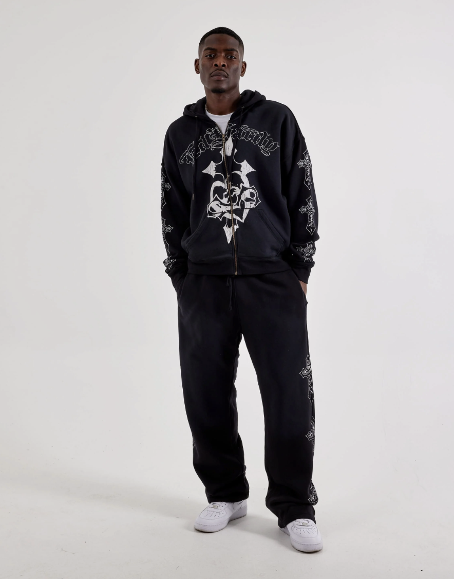 ED HARDY CROSSES BOXY ZIP HOODIE