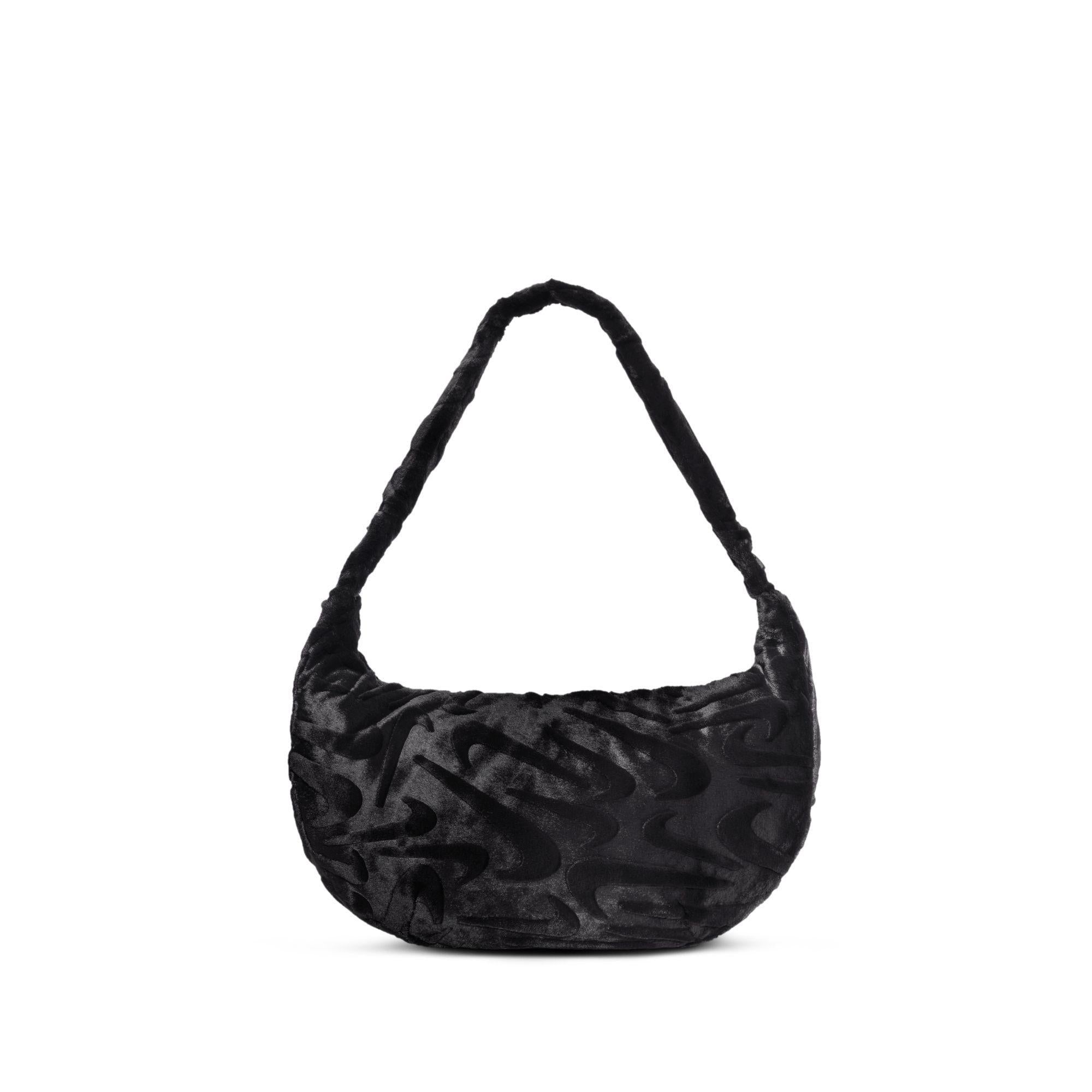 Nike Sportswear Black Faux Fur Slouchy Bag (19L)