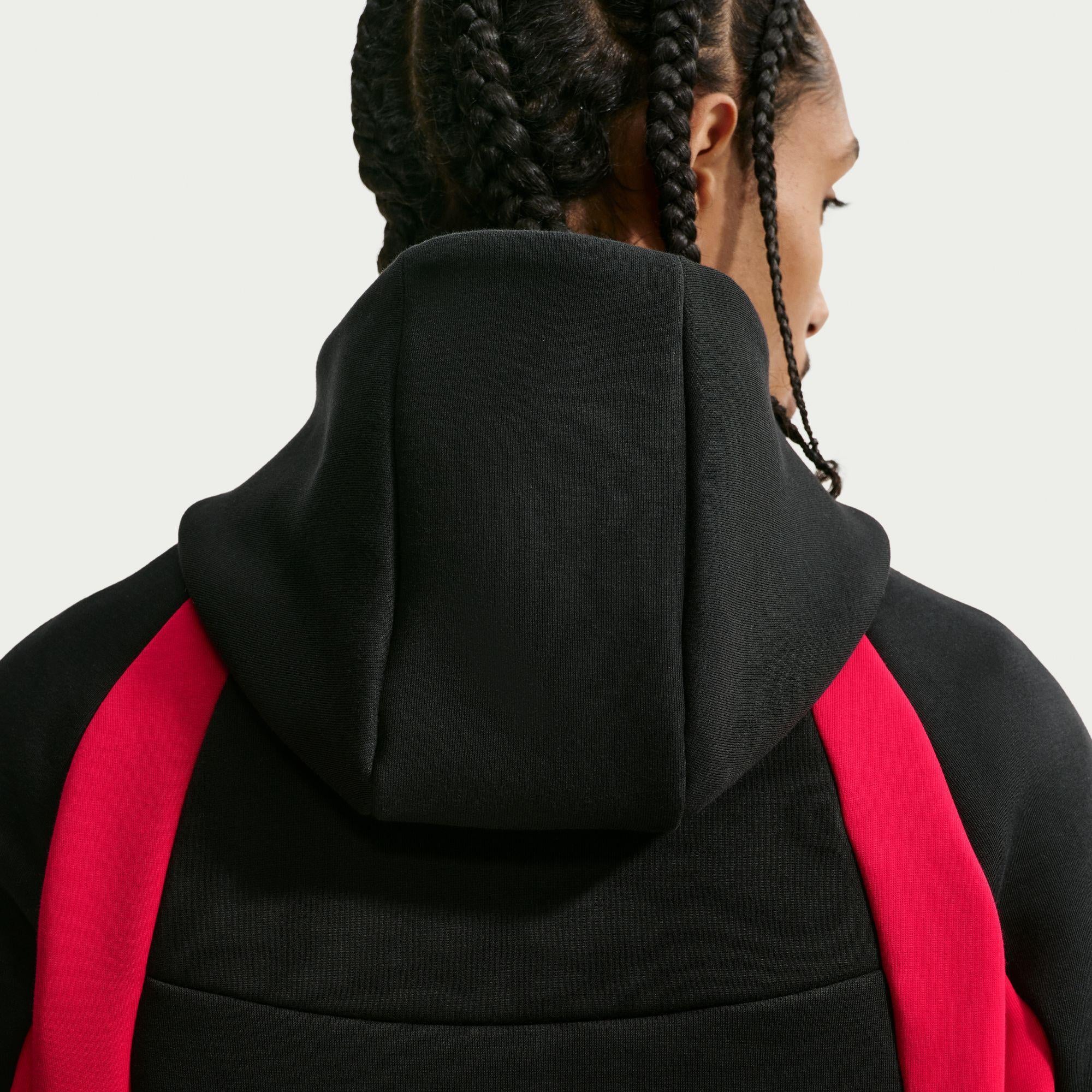 Nike Tech Color-Block Full-Zip Fleece Windrunner Jacket “Black/Red”