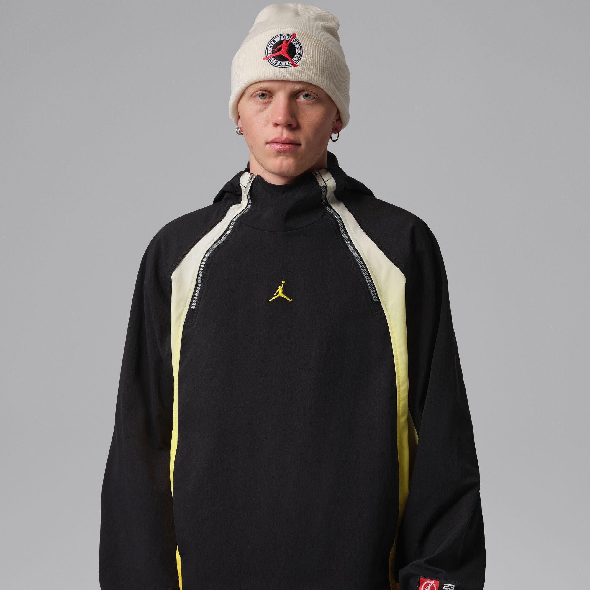 Jordan Flight Lightweight Half-Zip Hoodie “Black/Speed Yellow”
