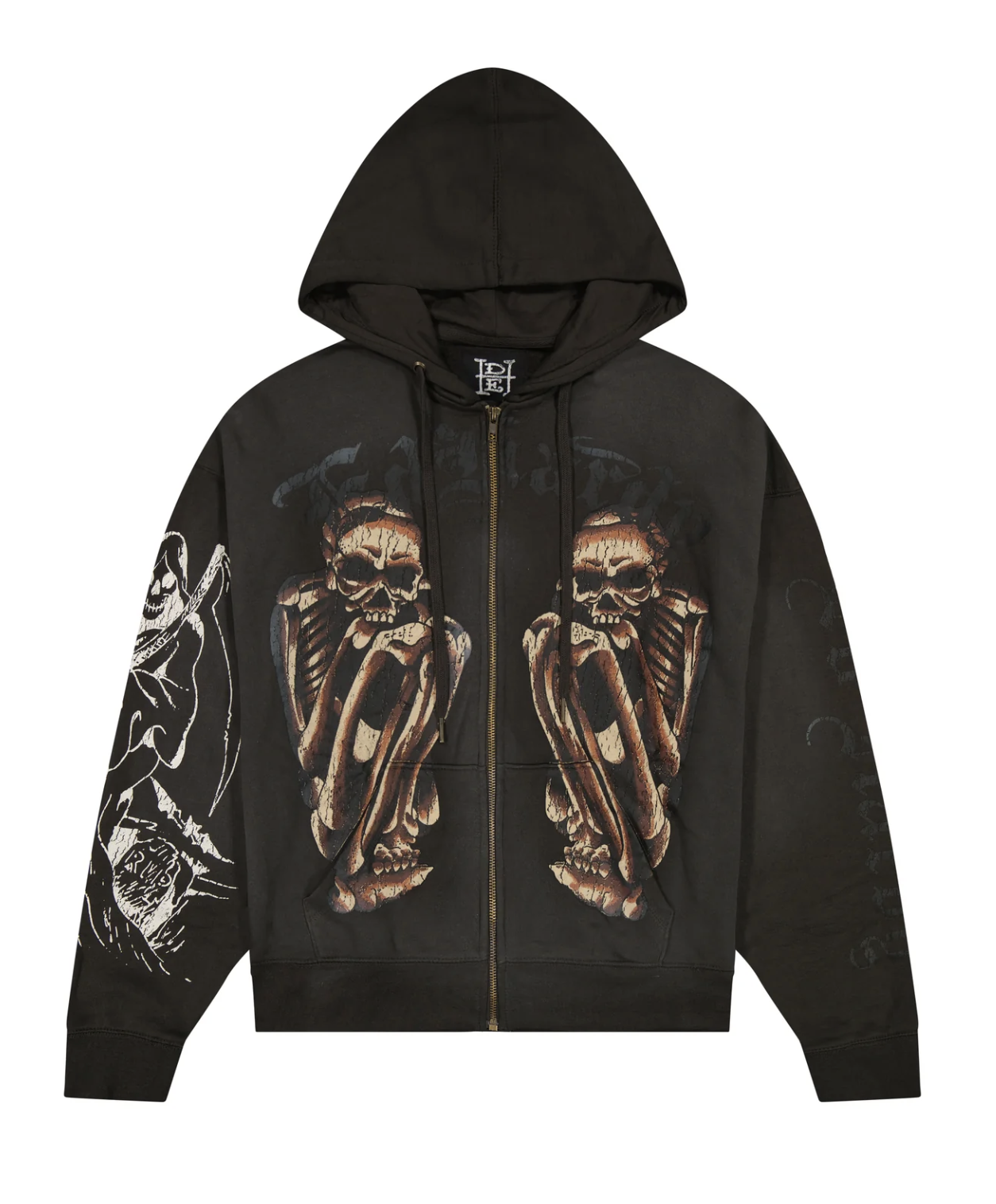 ED HARDY SKELES BOXY ZIP HOODIE