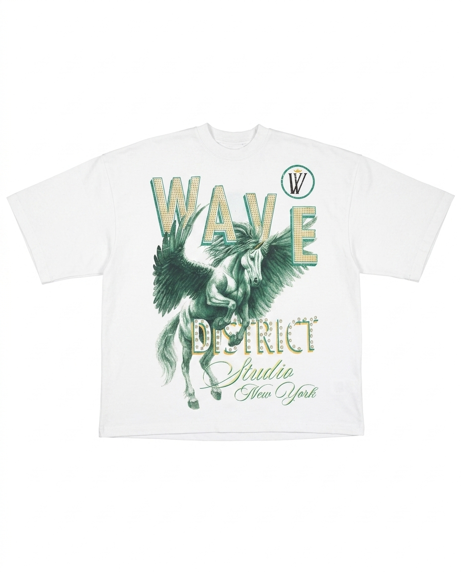 Mystic Wave White Oversized Shirt