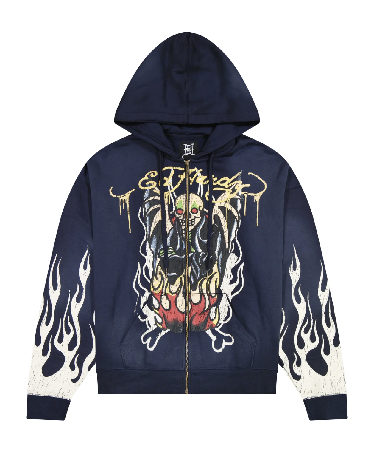 ED HARDY FIRE LORD BOXY ZIP HOODIE