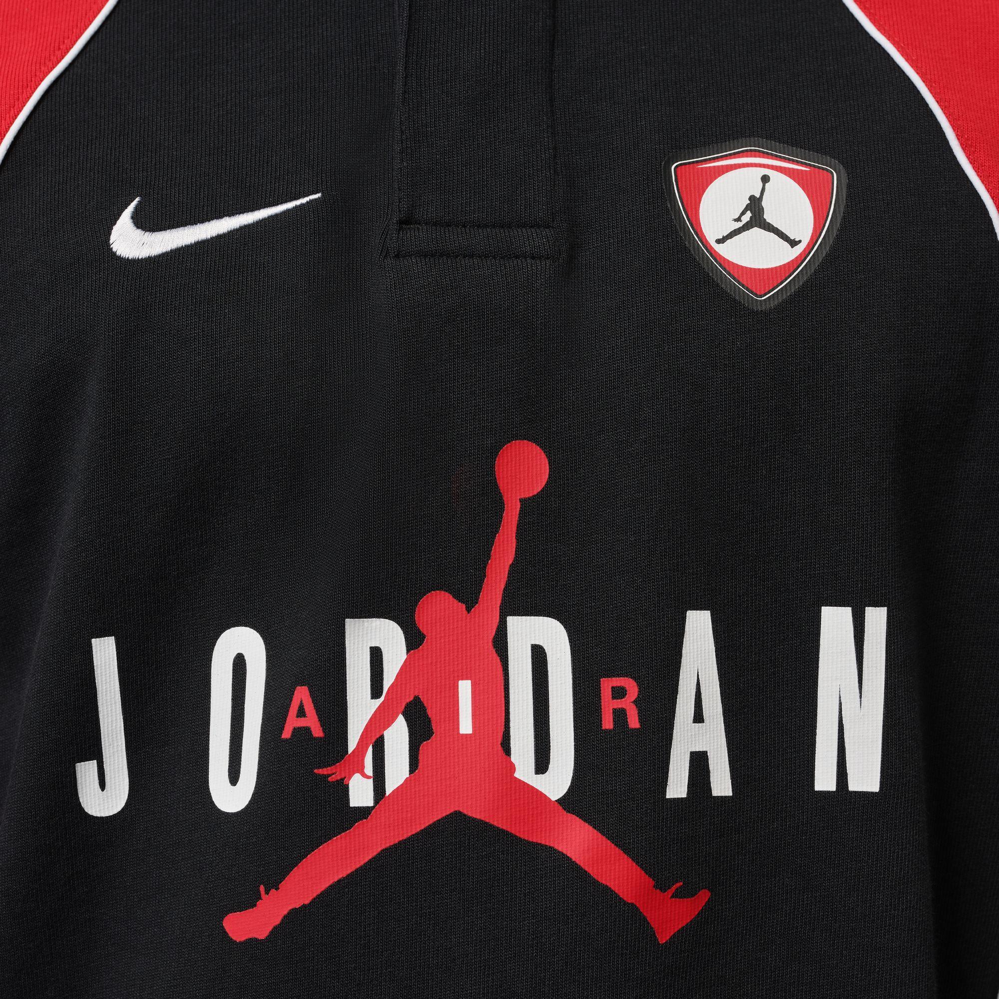 Jordan Flight Long-Sleeve Polo Jersey “Black/Red”