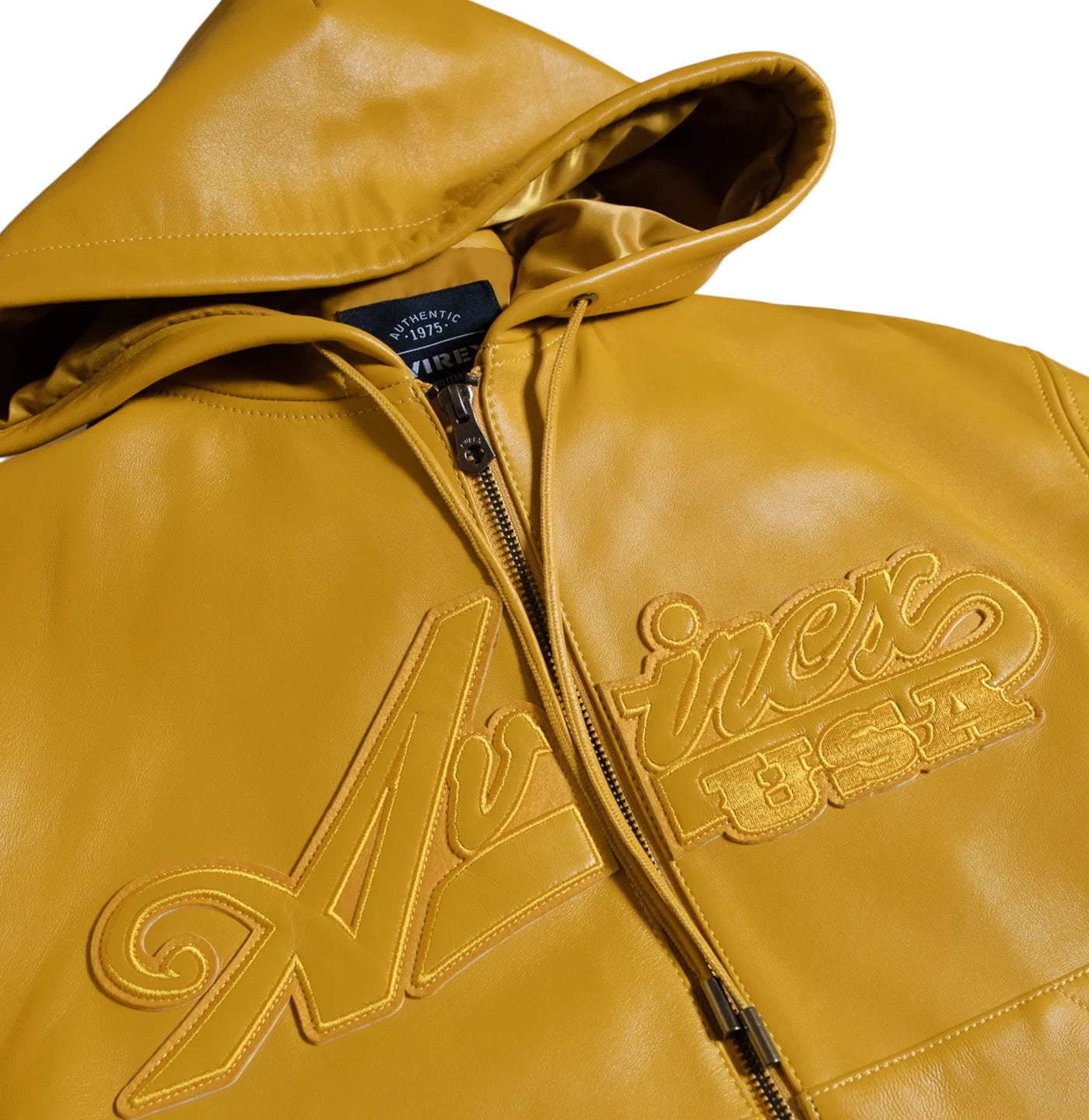 Script Nappa Leather Hoodie