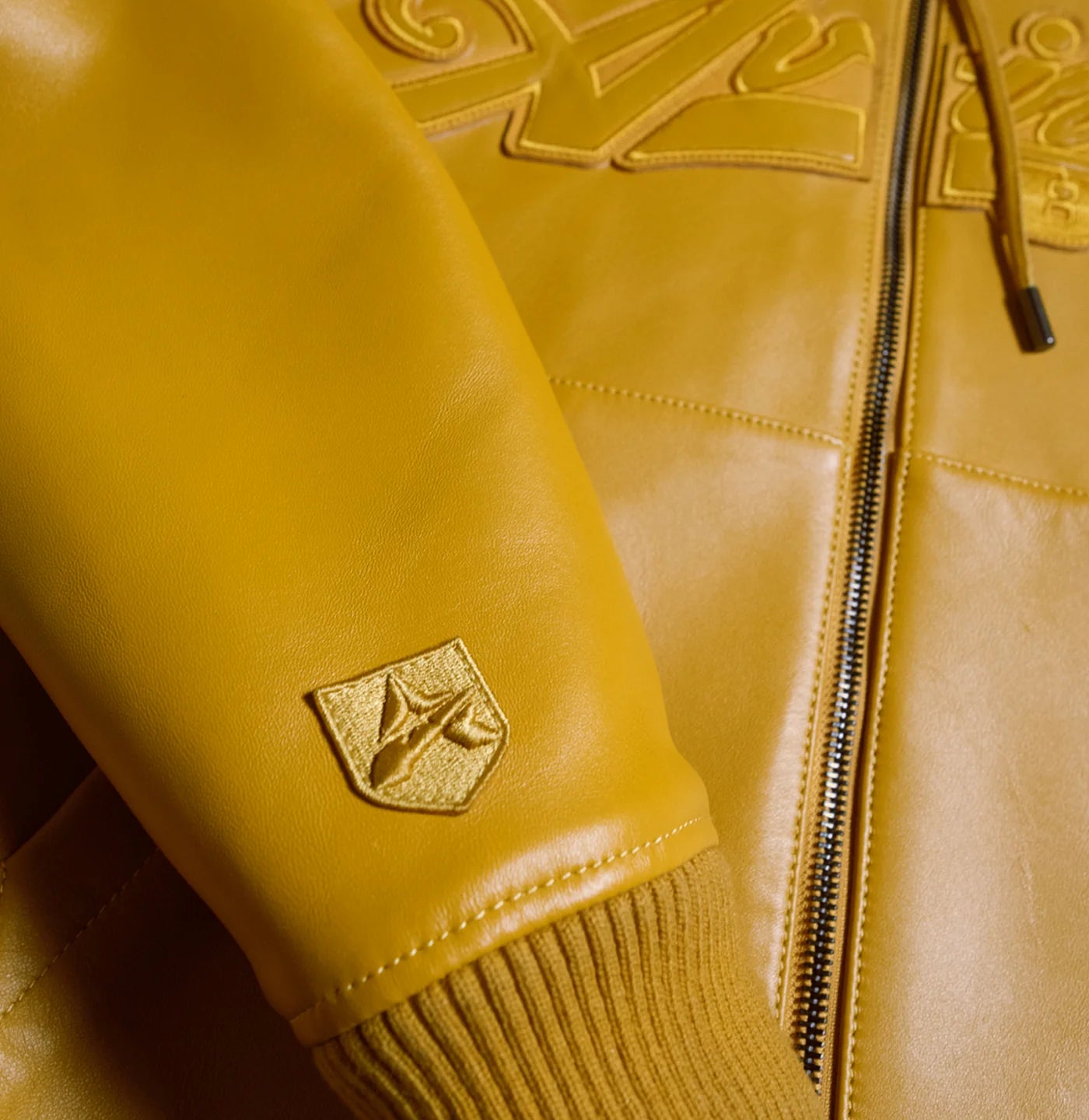 Script Nappa Leather Hoodie