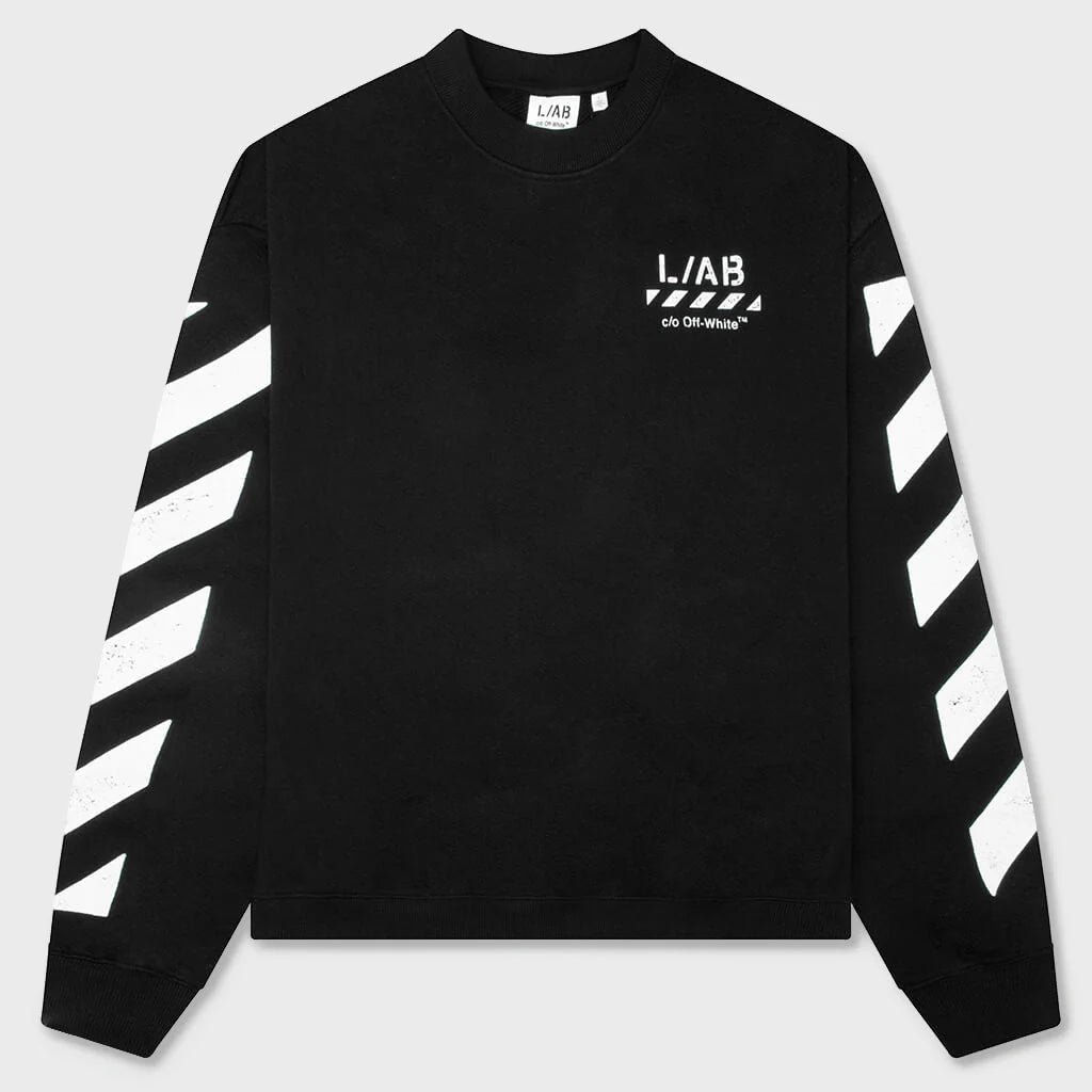 Off White L/AB Diag Crewneck Sweatshirt