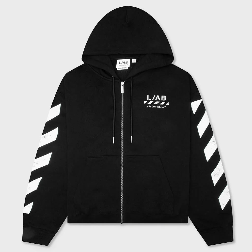 Off White L/AB Diag Full Zip Hoodie