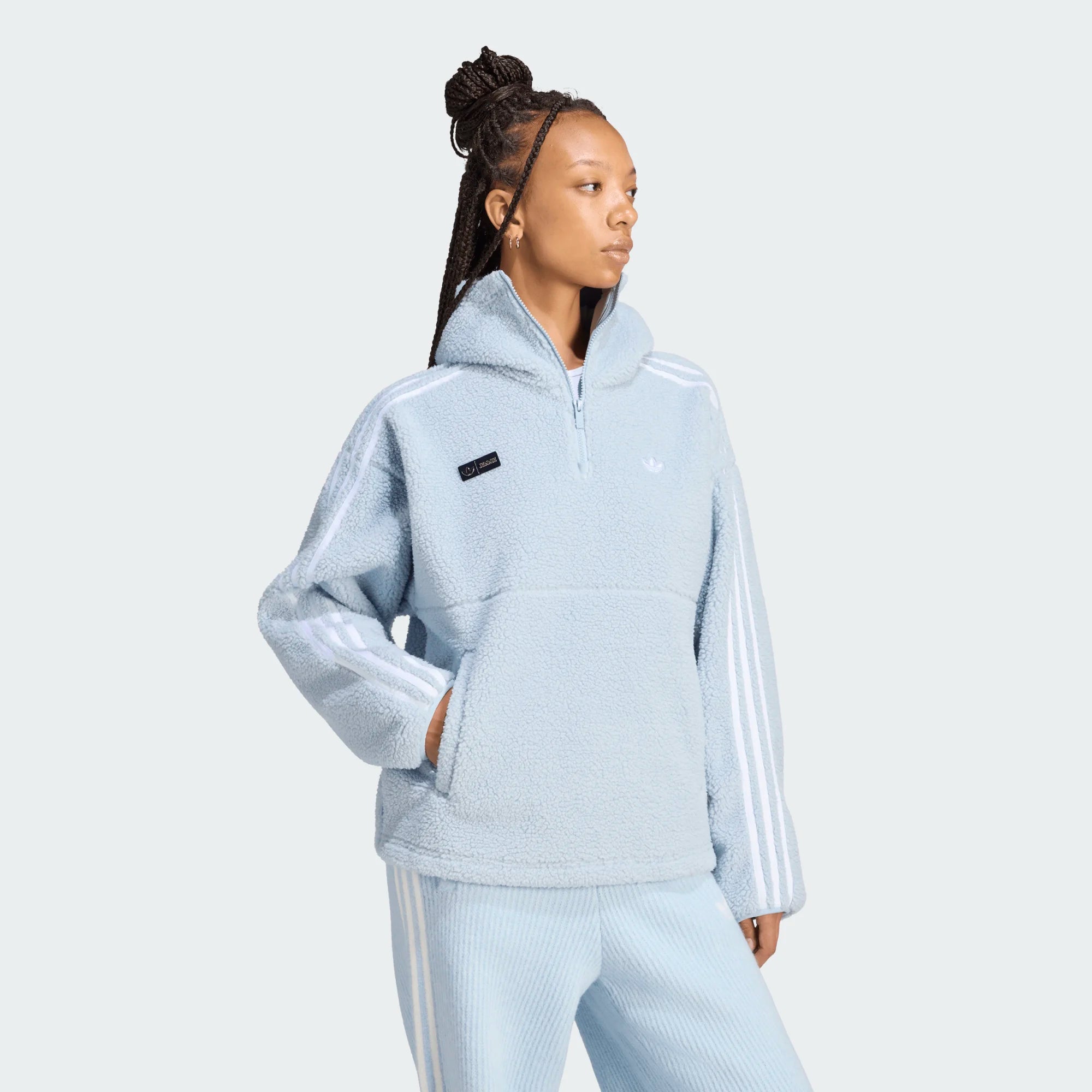 Adidas Womens Originals by Jennie Fleece Hoodie Jacket 