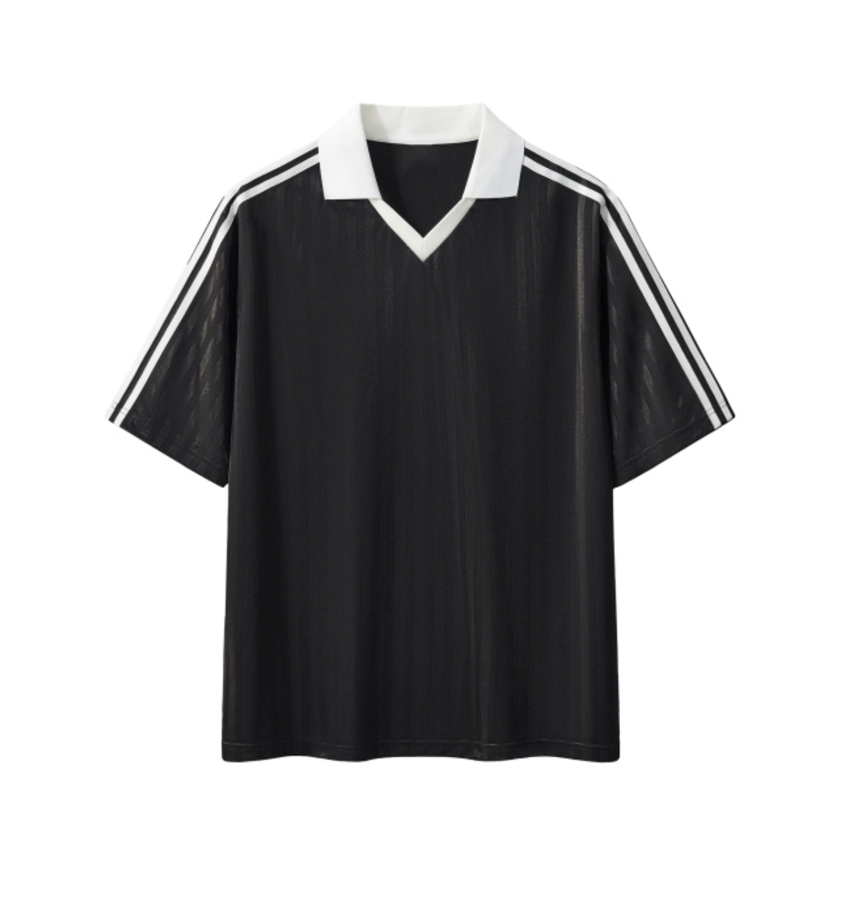 Contrast Collar Striped Soccer Jersey