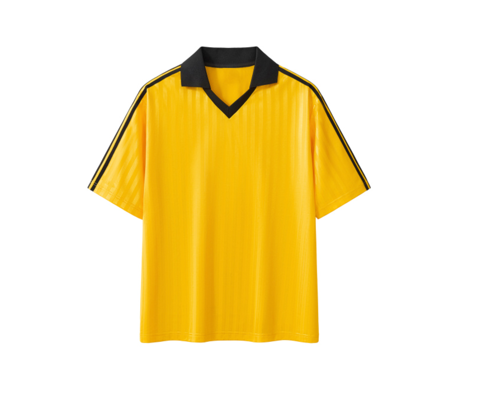Contrast Collar Striped Soccer Jersey