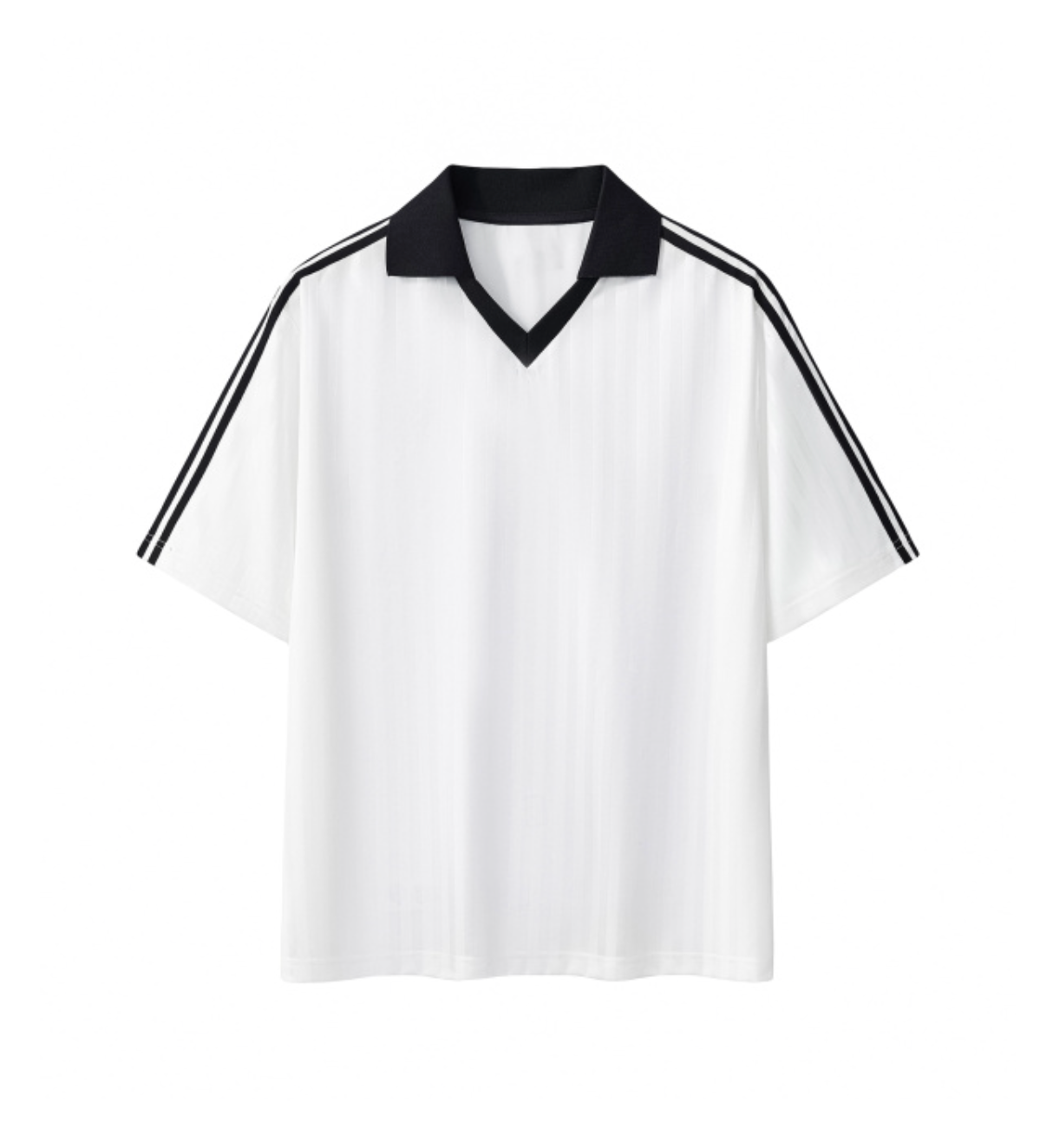 Contrast Collar Striped Soccer Jersey