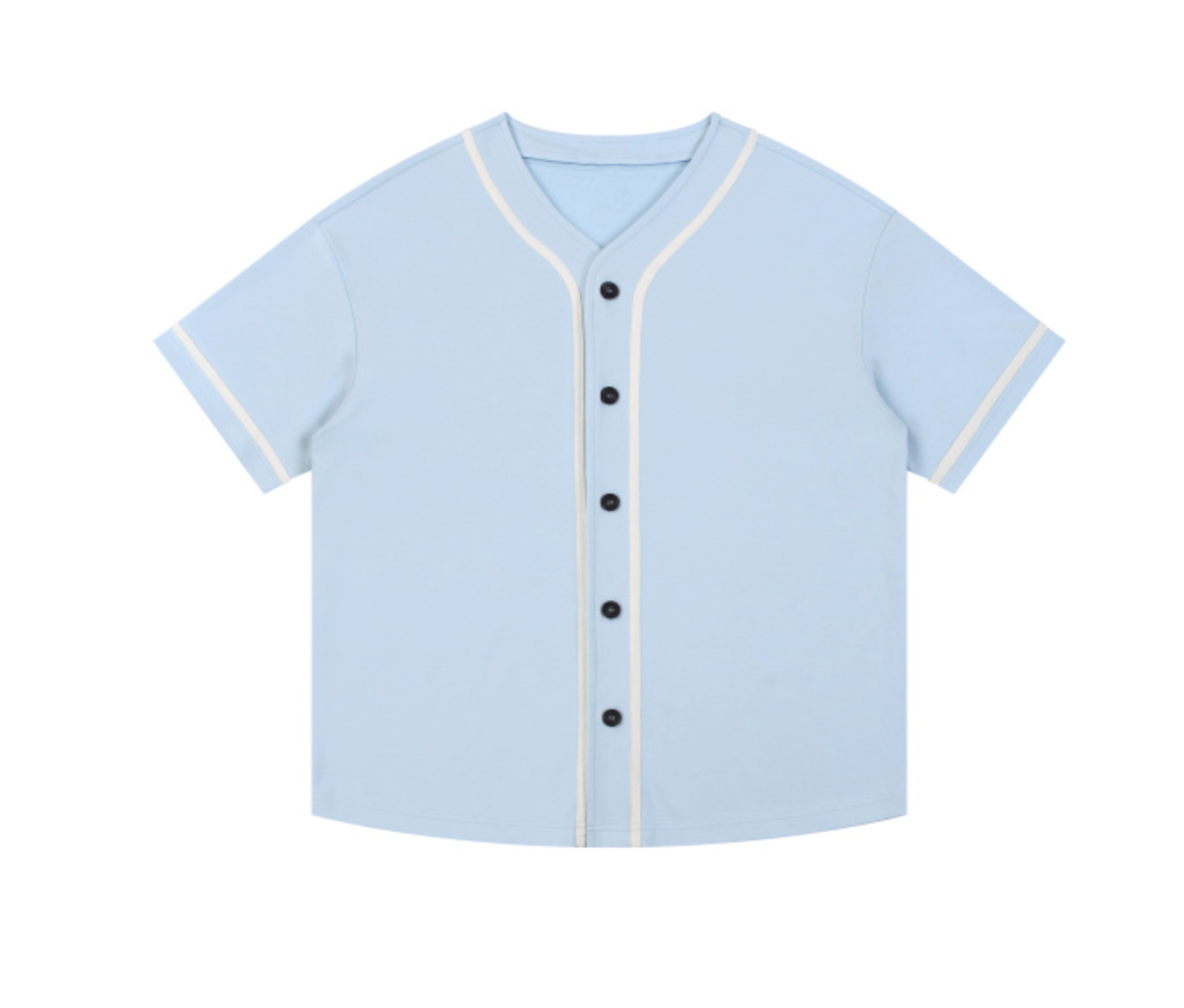 Contrast Piped Button-Up Jersey