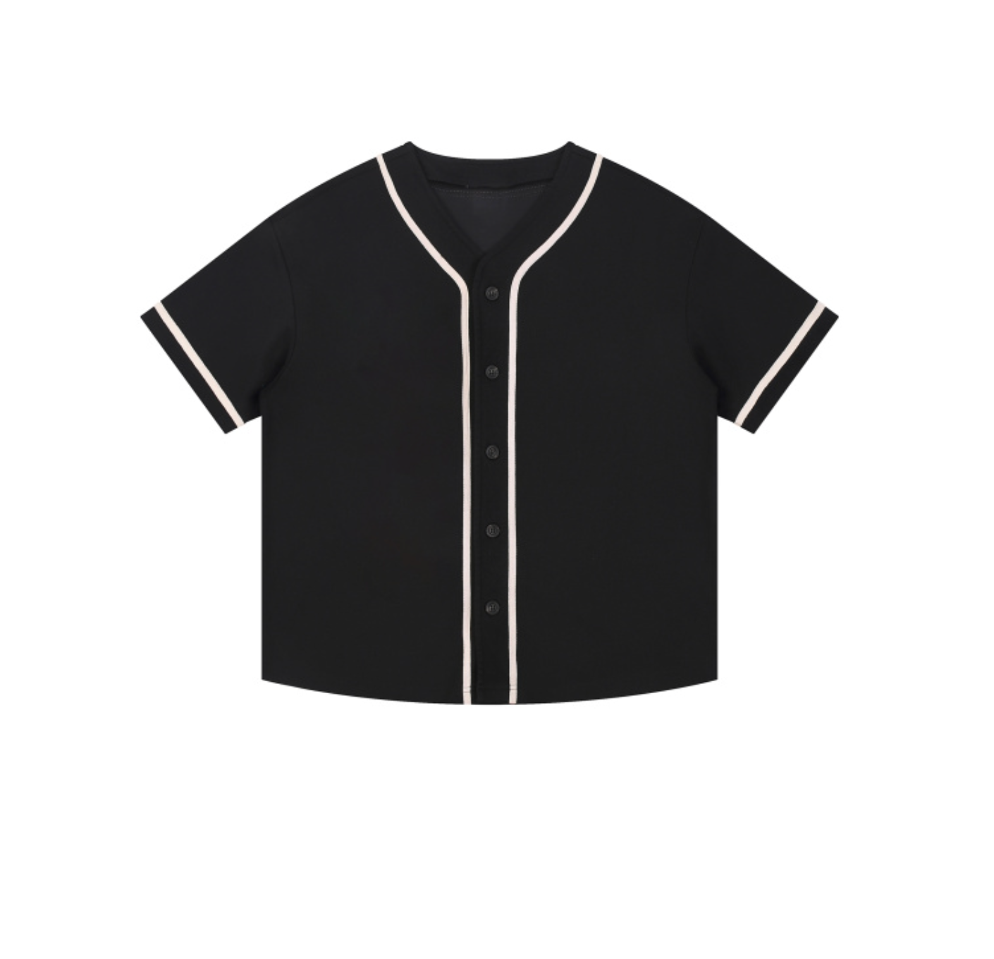 Contrast Piped Button-Up Jersey