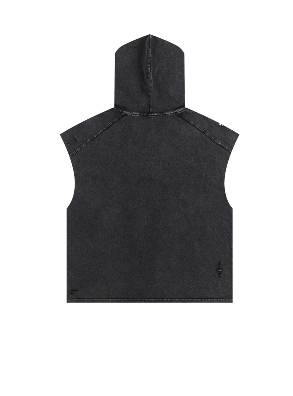 Snow Washed Boxy Hooded Tank Top
