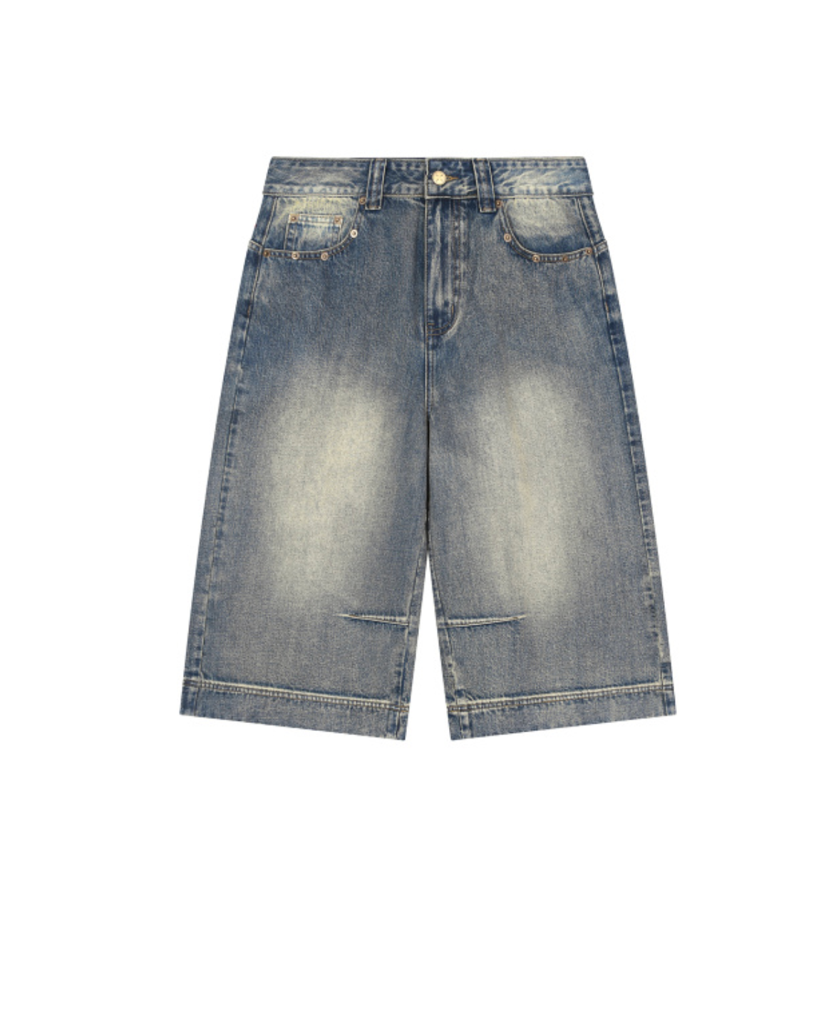 Vintage Wash Baggy Denim Shorts