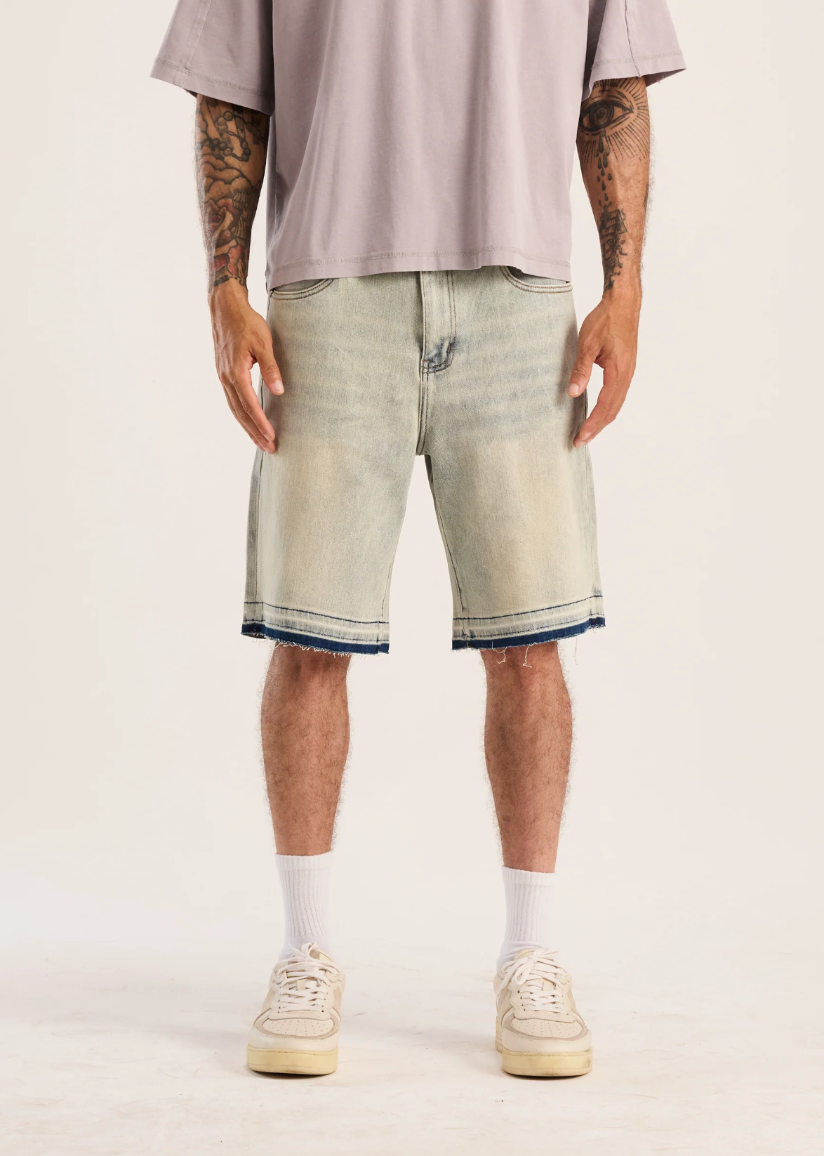 Embellish Easy Shorts Baby Blue