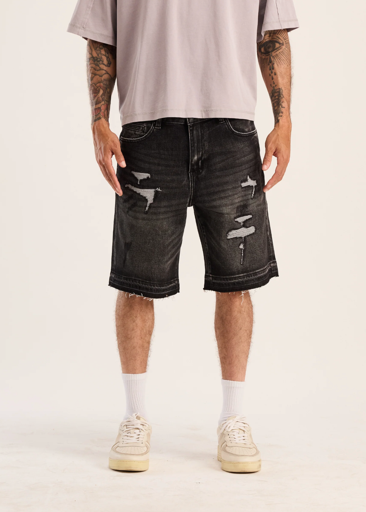 Embellish Easy Shorts Grey Washed