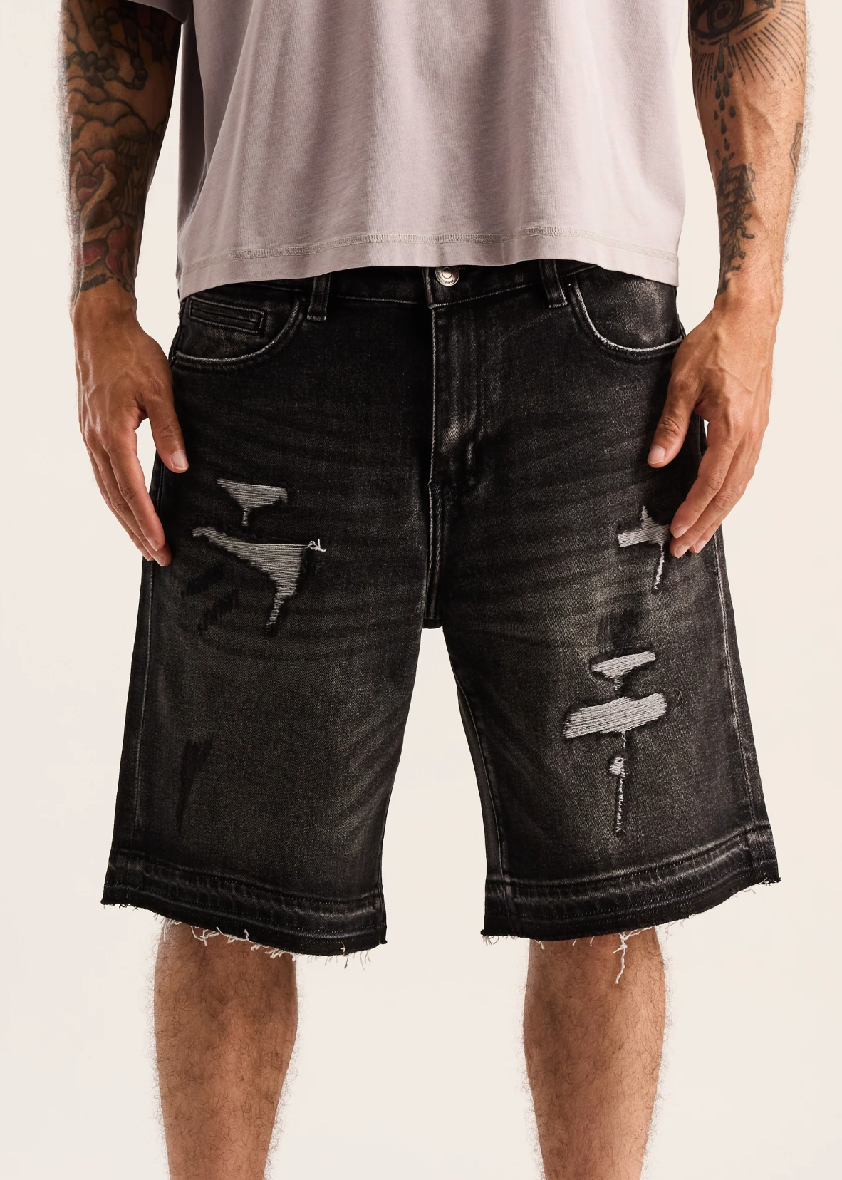 Embellish Easy Shorts Grey Washed