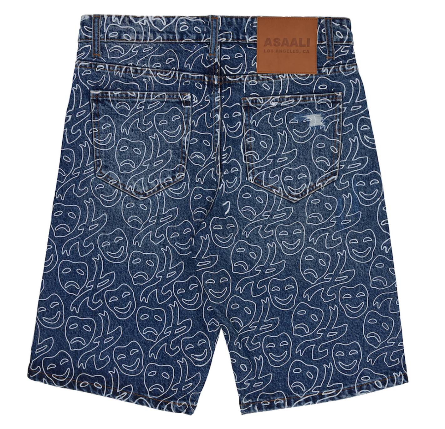 Monogram All Over Print Denim Shorts
