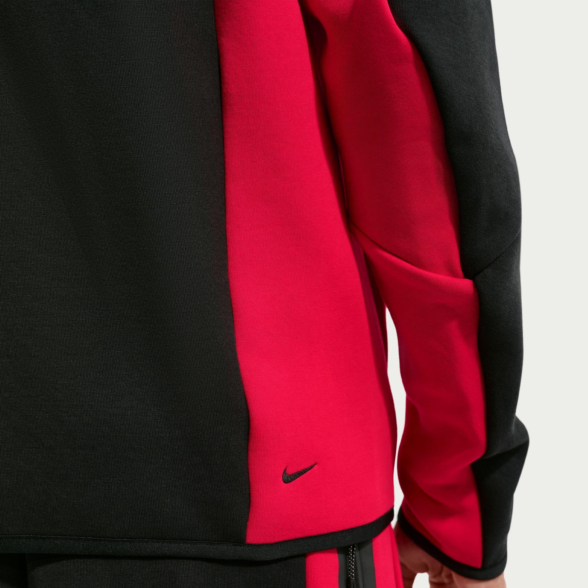 Nike Tech Color-Block Full-Zip Fleece Windrunner Jacket “Black/Red”