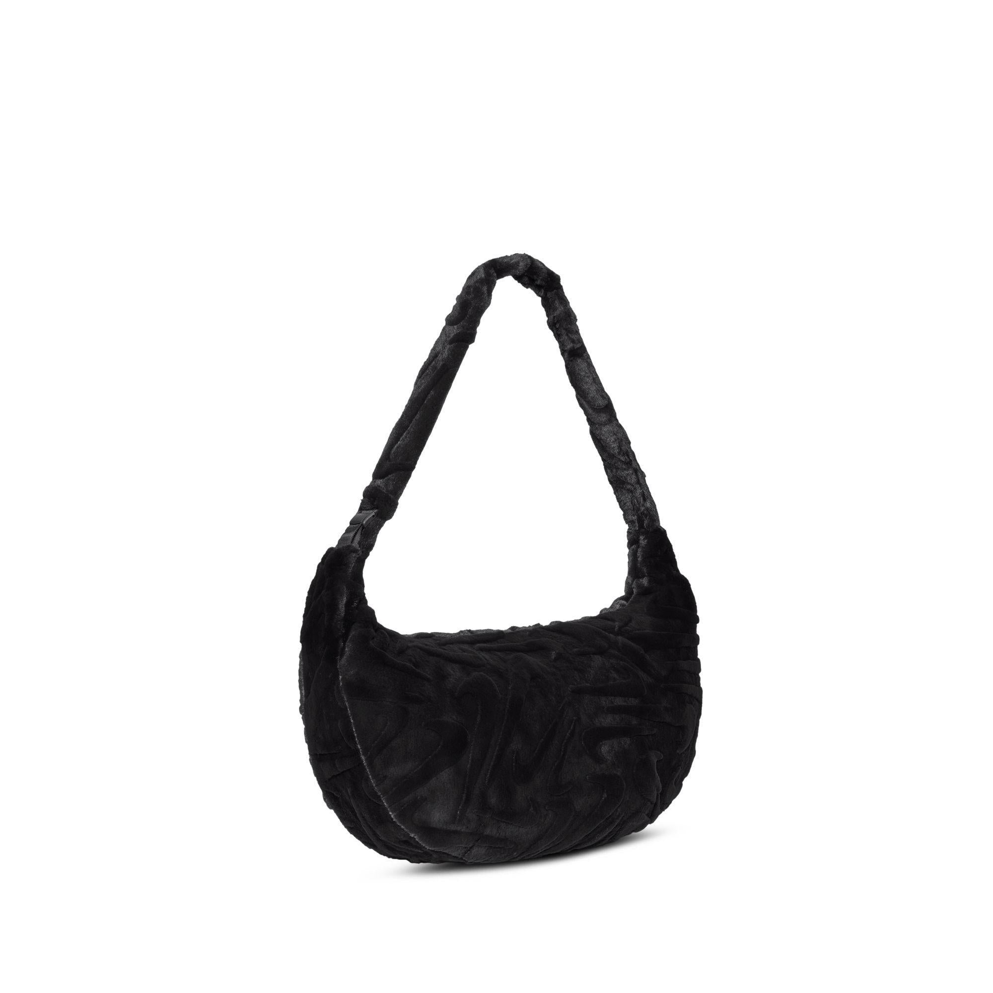 Nike Sportswear Black Faux Fur Slouchy Bag (19L)