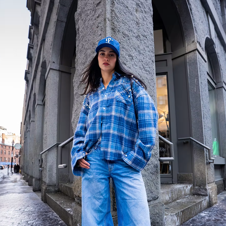 Pearl Vision Blue Woven Shirt