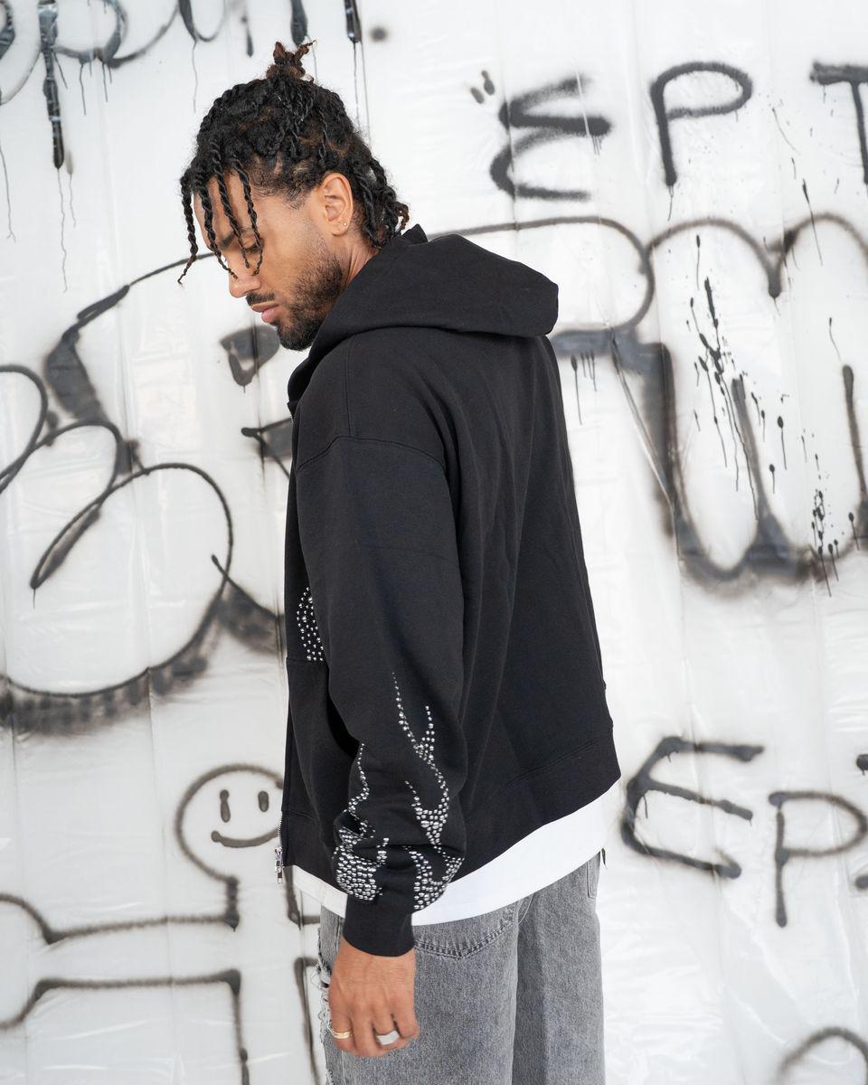 EPTM BLACK METAL FLAME ZIP UP HOODIE