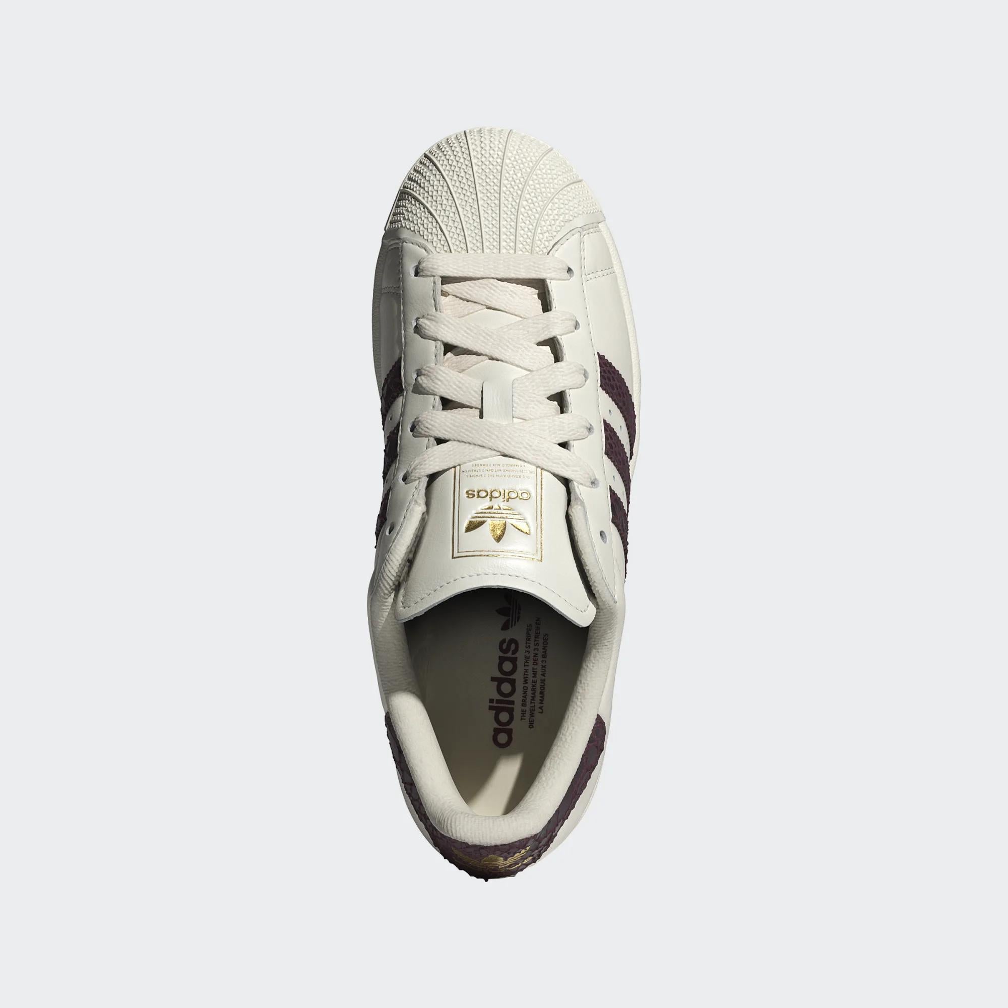 SUPERSTAR II W OWHITE/MAROON/GOLDMT
