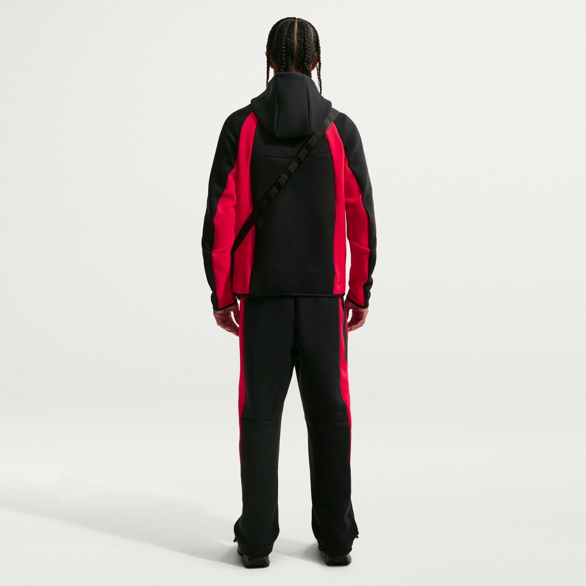 Nike Tech Color-Block Full-Zip Fleece Windrunner Jacket “Black/Red”