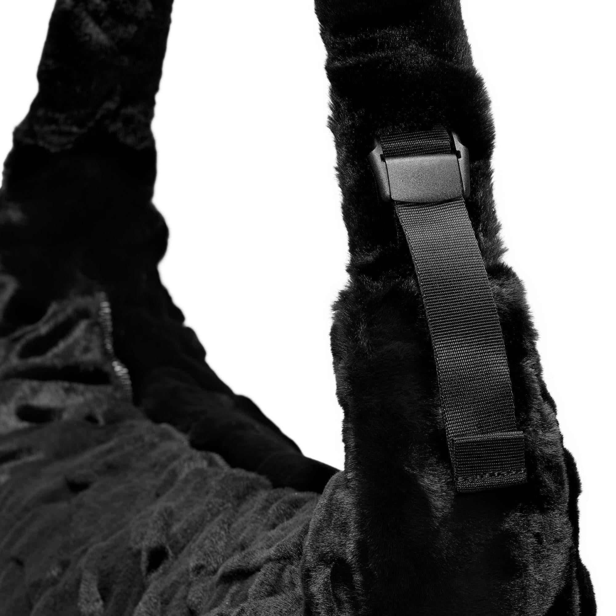 Nike Sportswear Black Faux Fur Slouchy Bag (19L)