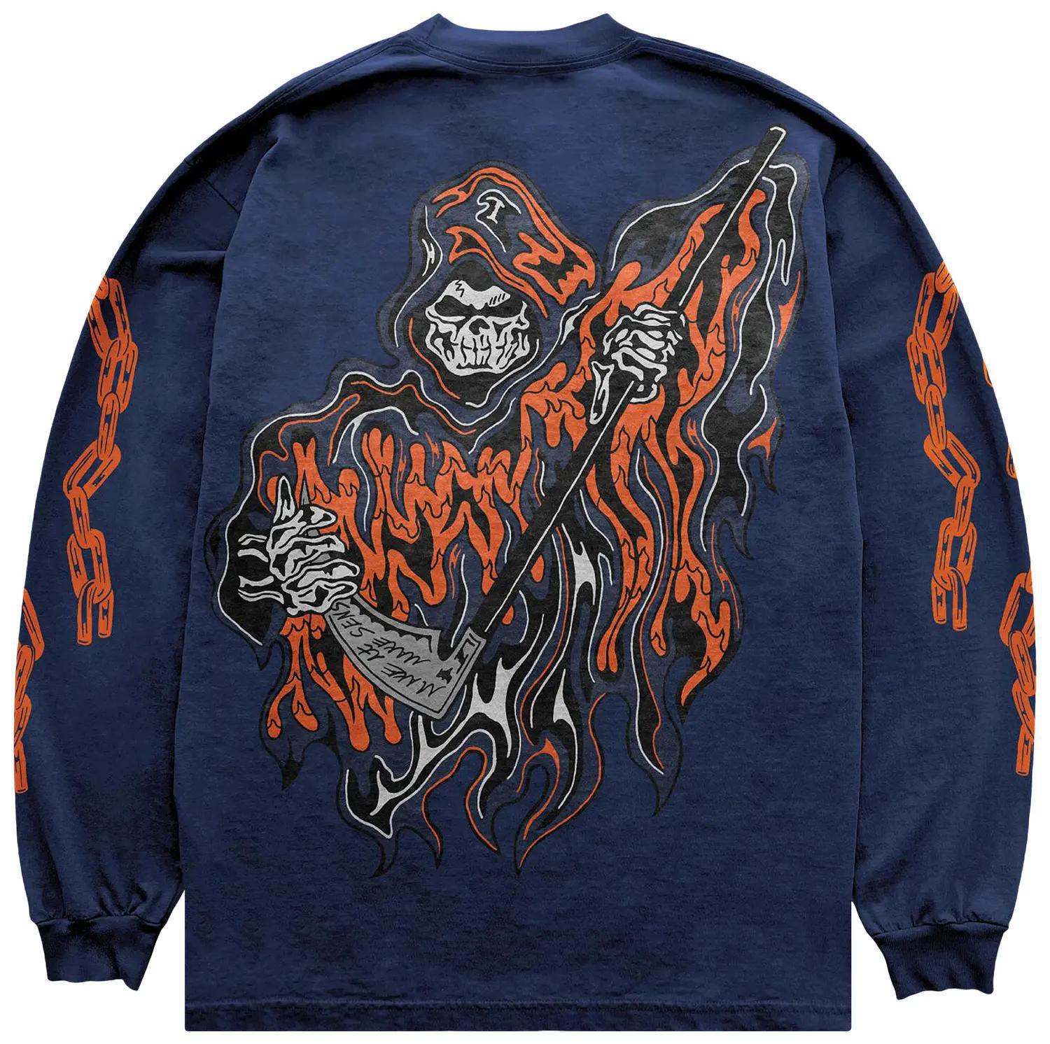 Chain Reaper Long Sleeve T-Shirt - Navy