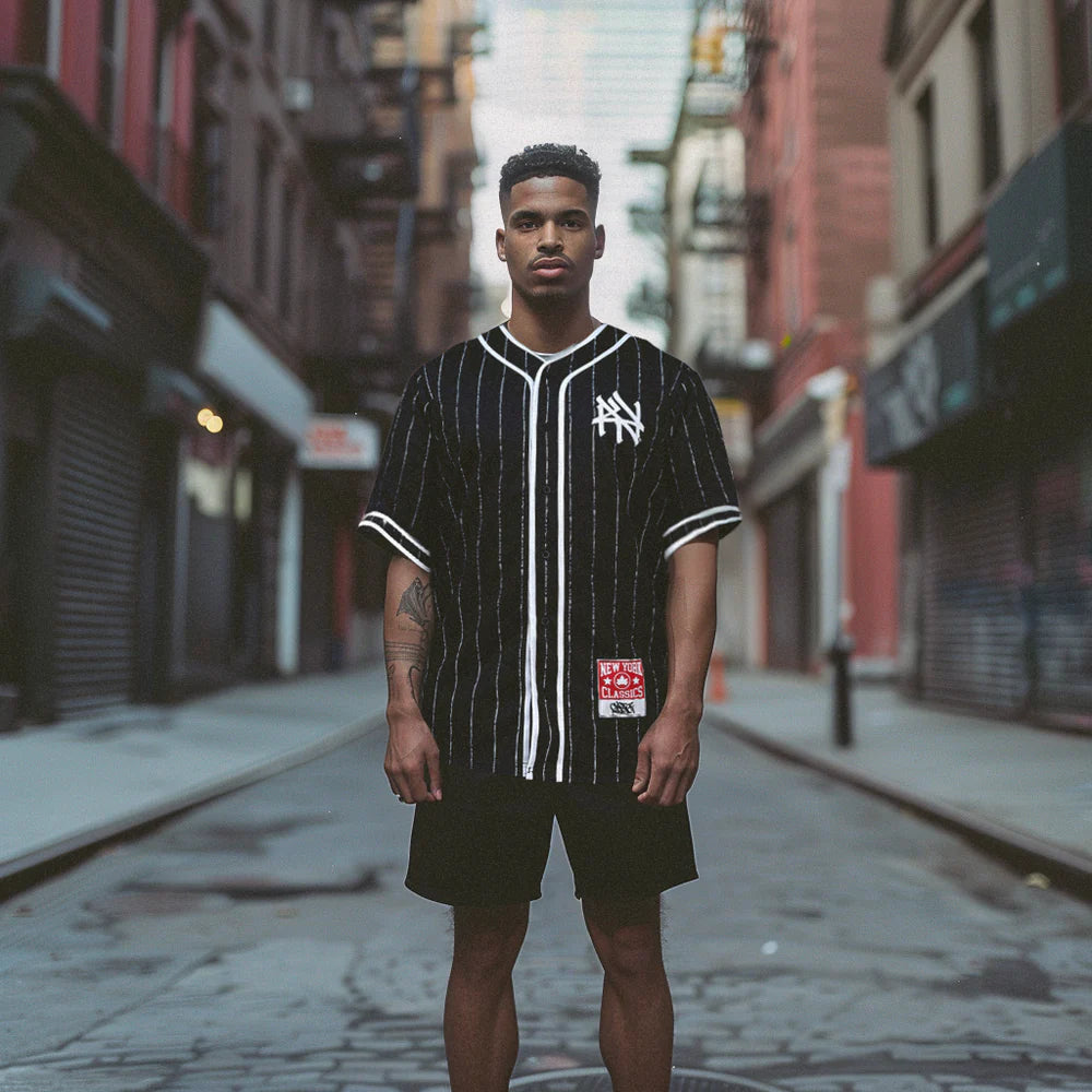 NY Hometown Pinstripe Baseball Jersey