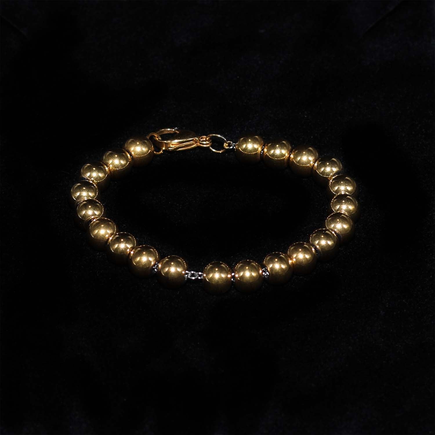 Golden Gilt Gold Beaded Bracelet